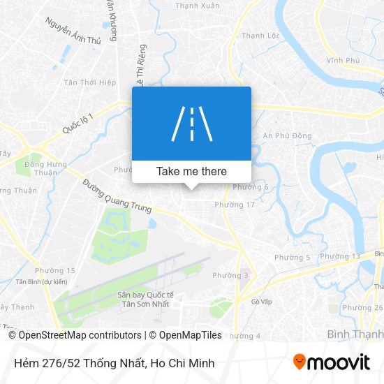 Hẻm 276/52 Thống Nhất map