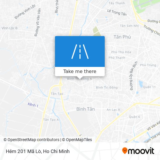 Hẻm 201 Mã Lò map