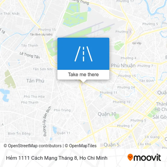 Hẻm 1111 Cách Mạng Tháng 8 map