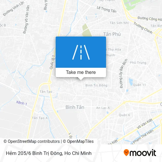 Hẻm 205/6 Bình Trị Đông map