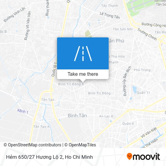 Hẻm 650/27 Hương Lộ 2 map