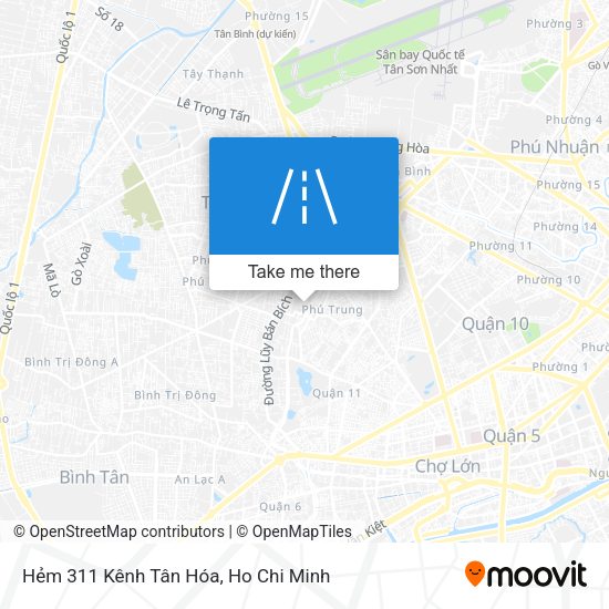 Hẻm 311 Kênh Tân Hóa map