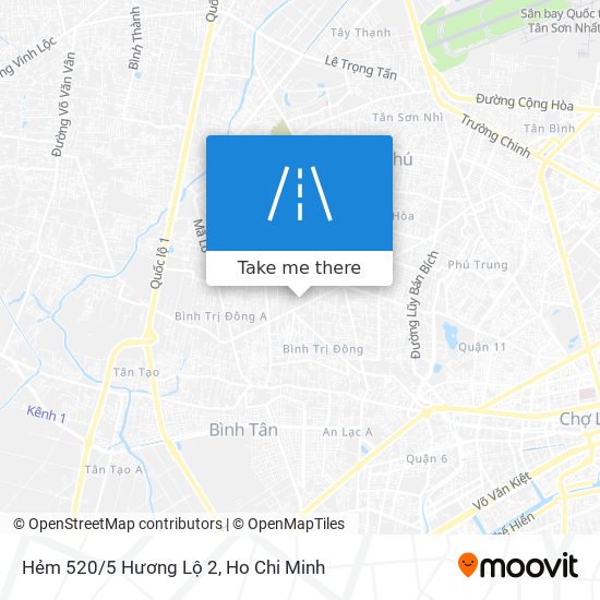 Hẻm 520/5 Hương Lộ 2 map