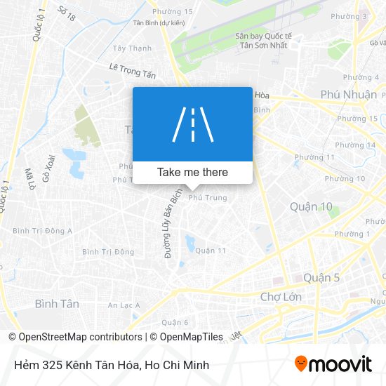 Hẻm 325 Kênh Tân Hóa map