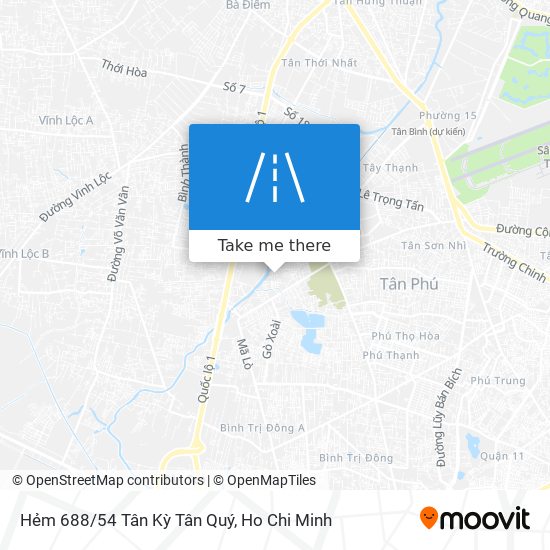 Hẻm 688/54 Tân Kỳ Tân Quý map