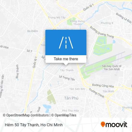 Hẻm 50 Tây Thạnh map