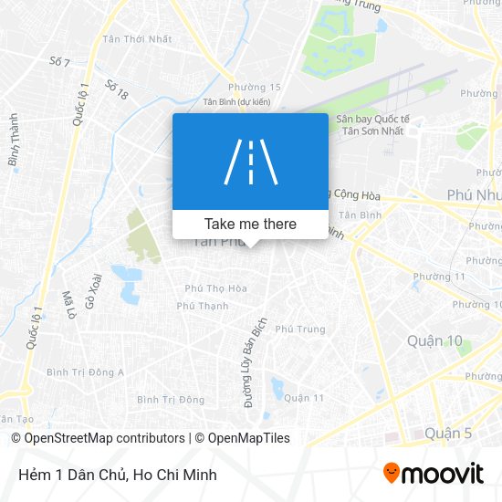 Hẻm 1 Dân Chủ map