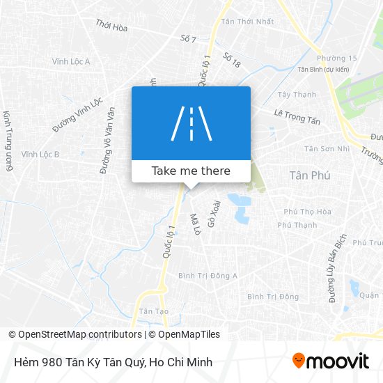 Hẻm 980 Tân Kỳ Tân Quý map