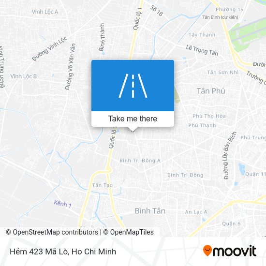 Hẻm 423 Mã Lò map