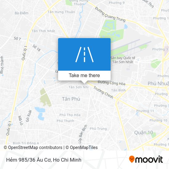 Hẻm 985/36 Âu Cơ map