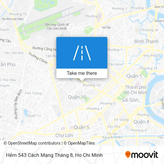 Hẻm 543 Cách Mạng Tháng 8 map