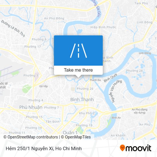 Hẻm 250/1 Nguyễn Xí map