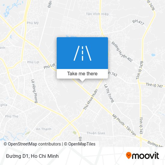 Đường D1 map