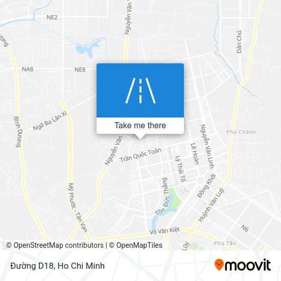 Đường D18 map
