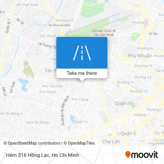 Hẻm 316 Hồng Lạc map