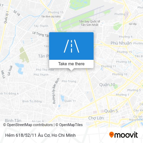 Hẻm 618/52/11 Âu Cơ map