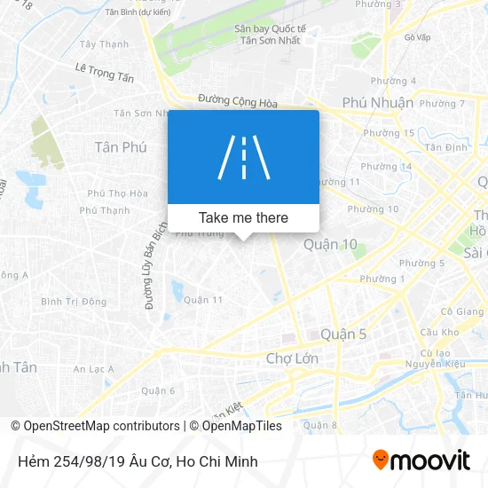 Hẻm 254/98/19 Âu Cơ map