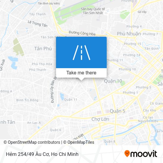 Hẻm 254/49 Âu Cơ map