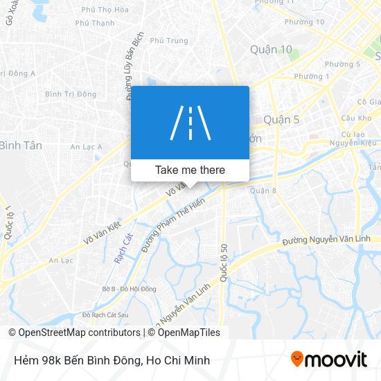 Hẻm 98k Bến Bình Đông map