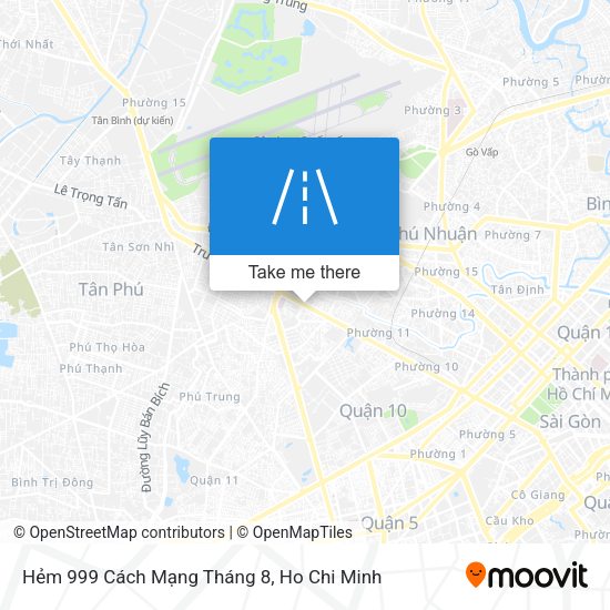 Hẻm 999 Cách Mạng Tháng 8 map
