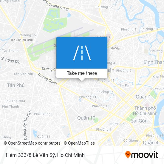 Hẻm 333/8 Lê Văn Sỹ map
