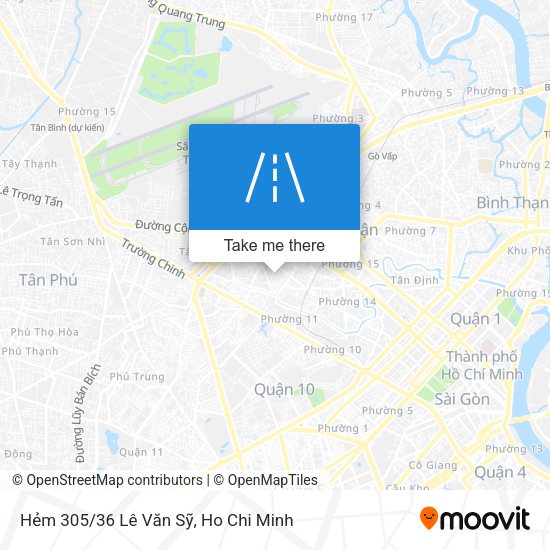 Hẻm 305/36 Lê Văn Sỹ map