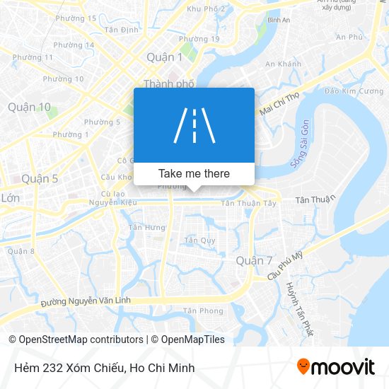 Hẻm 232 Xóm Chiếu map