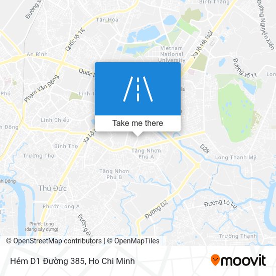 Hẻm D1 Đường 385 map