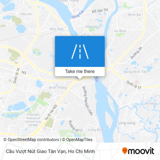 Cầu Vượt Nút Giao Tân Vạn map