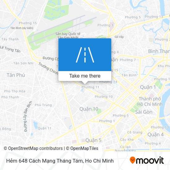 Hẻm 648 Cách Mạng Tháng Tám map