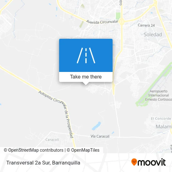Mapa de Transversal 2a Sur
