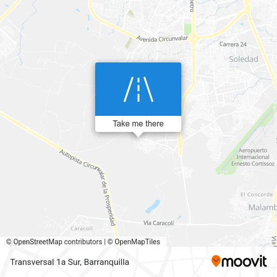 Mapa de Transversal 1a Sur