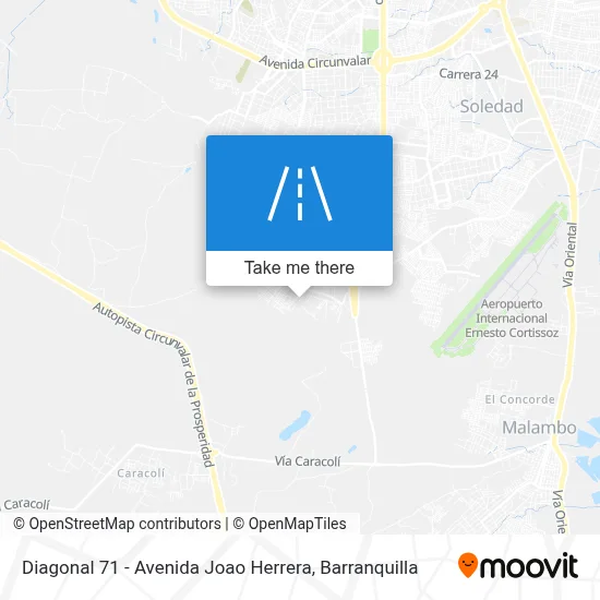 Diagonal 71 - Avenida Joao Herrera map
