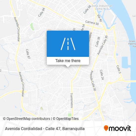 Avenida Cordialidad - Calle 47 map