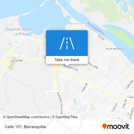 Calle 101 map