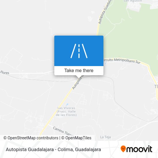 Mapa de Autopista Guadalajara - Colima