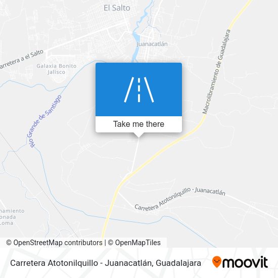 Carretera Atotonilquillo - Juanacatlán map