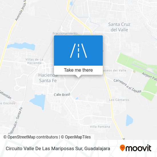 Circuito Valle De Las Mariposas Sur map
