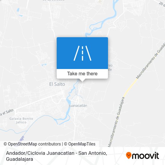 Andador / Ciclovia Juanacatlan - San Antonio map