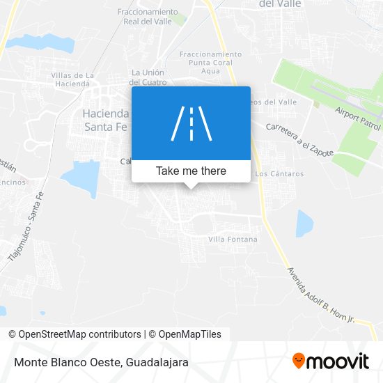 Mapa de Monte Blanco Oeste