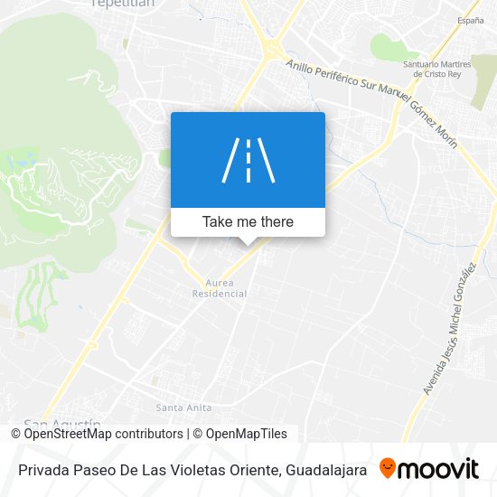 Mapa de Privada Paseo De Las Violetas Oriente
