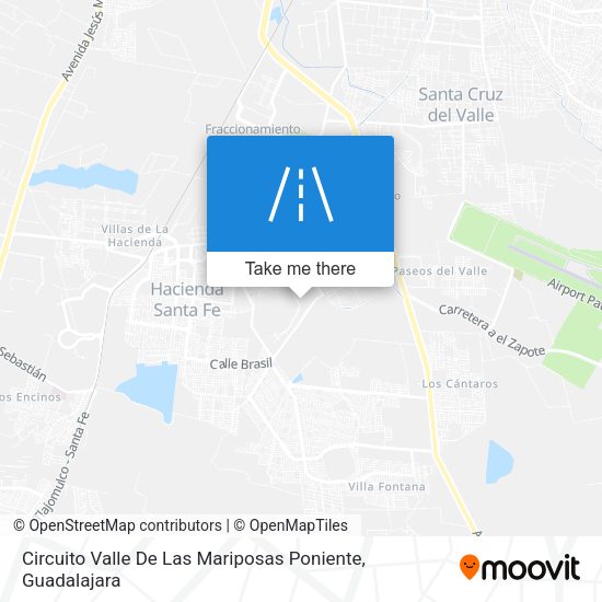 Mapa de Circuito Valle De Las Mariposas Poniente