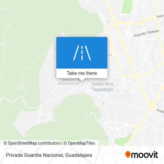 Privada Guardia Nacional map