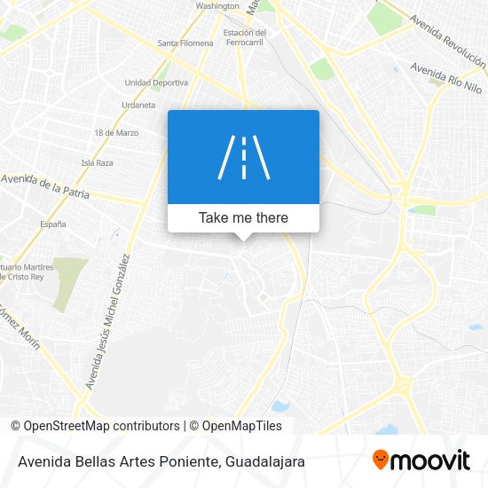 Avenida Bellas Artes Poniente map