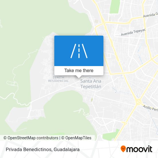Privada Benedictinos map