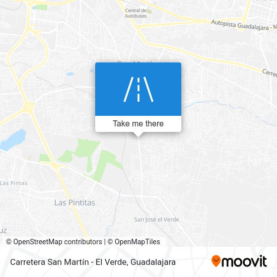 Mapa de Carretera San Martín - El Verde