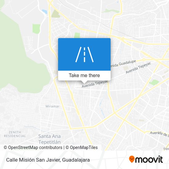 Mapa de Calle Misión San Javier
