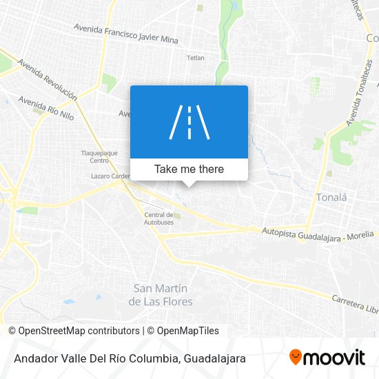 Andador Valle Del Río Columbia map
