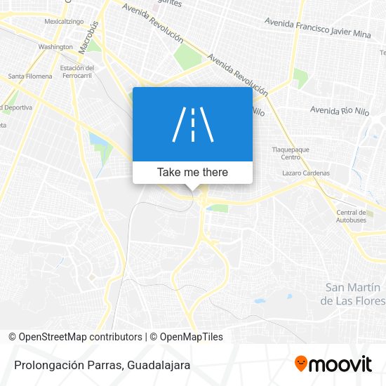 Prolongación Parras map