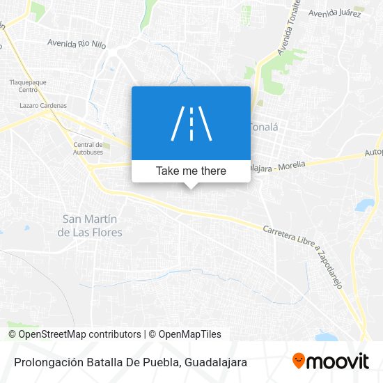 Prolongación Batalla De Puebla map